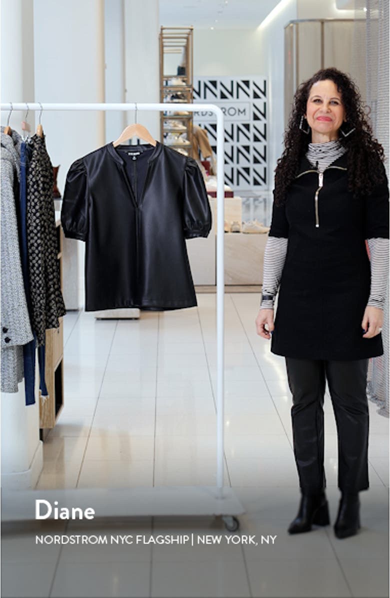 Jane Puff Sleeve Faux Leather Top, sales video thumbnail
