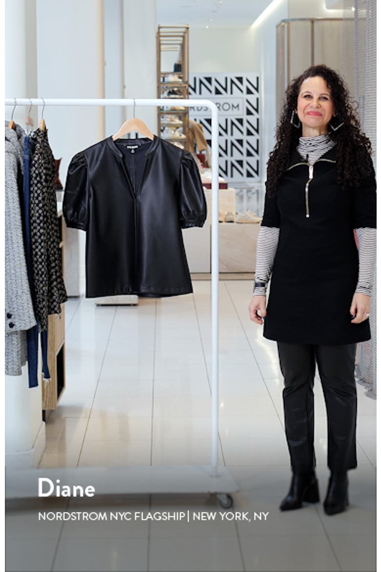 Jane Puff Sleeve Faux Leather Top video