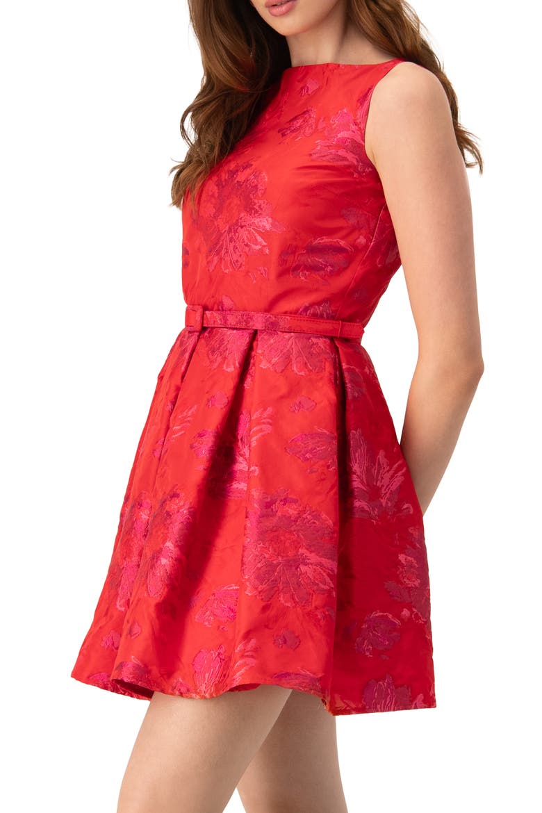 Sleeveless Midi Dress with Round Neck, Alternate, color, Red