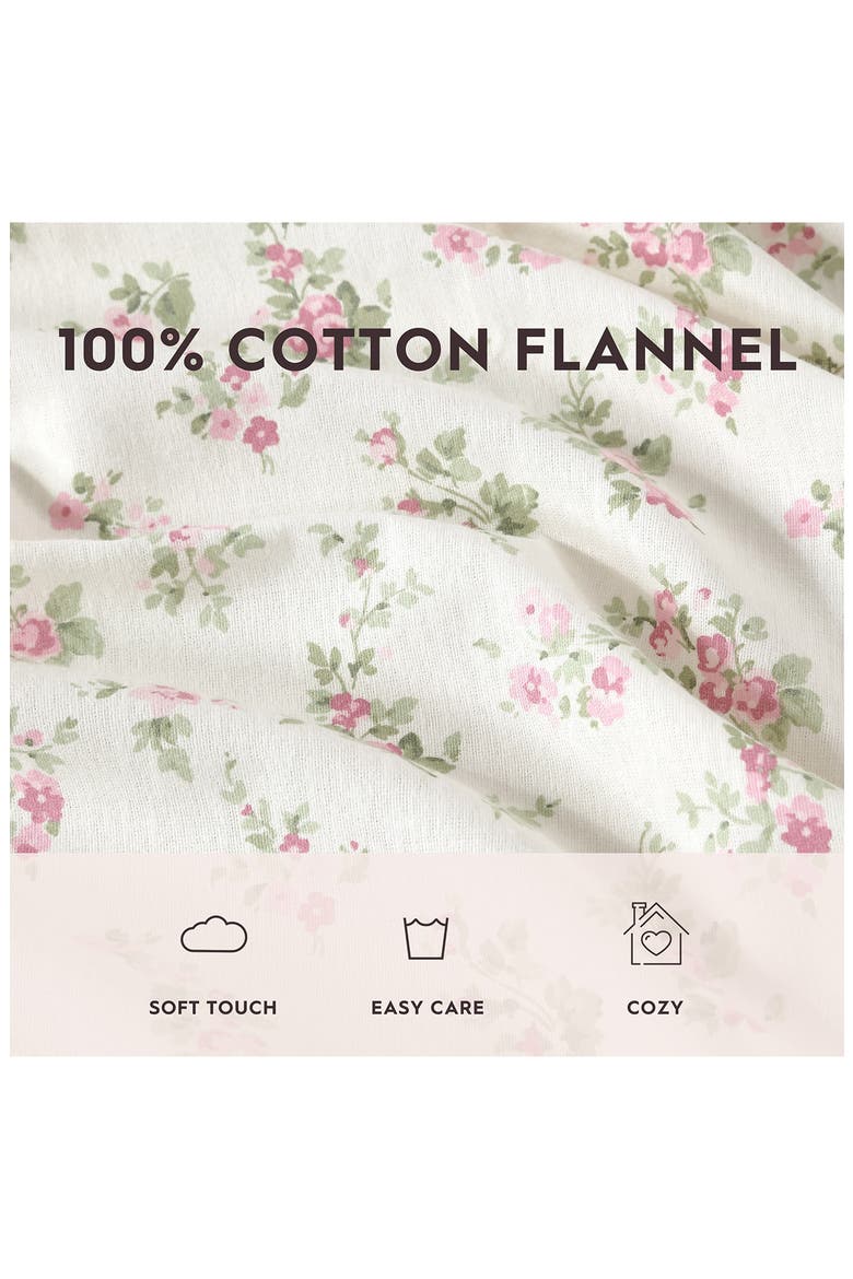 Audrey Cotton Flannel Sheet Set, Alternate, color, PINK