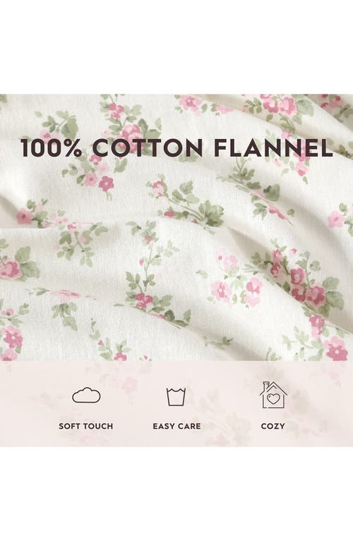 Laura Ashley Audrey Cotton Flannel Sheet Set In Pink