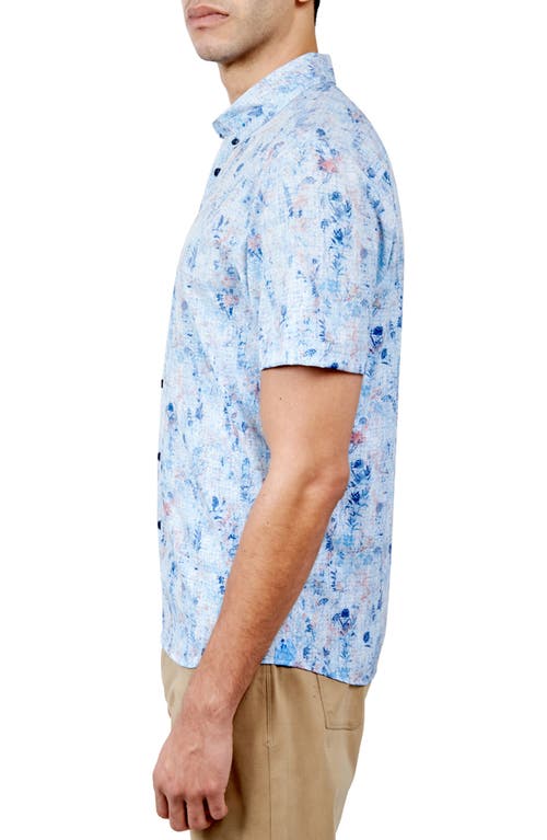 Brooklyn Brigade Barlow Vintage Floral Short Sleeve Shirt In Blue