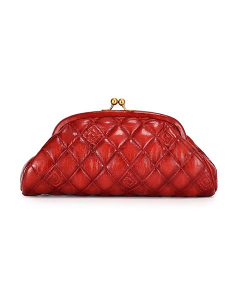 Petunia Quilted Leather Beauty Pouch