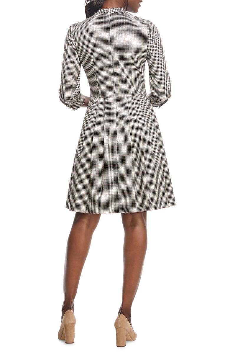 Gal Meets Glam Collection Blanche Check Bow Tie Fit & Flare Dress, Alternate, color, 