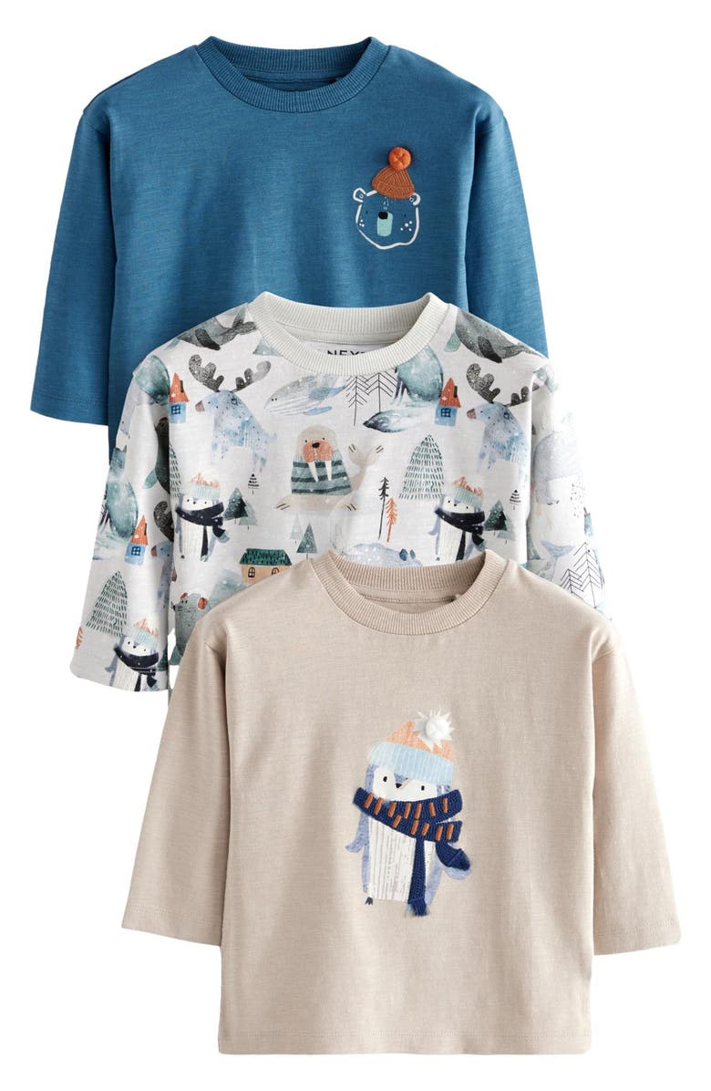 NEXT Kids' Assorted 3-Pack Cotton T-Shirts, Main, color,