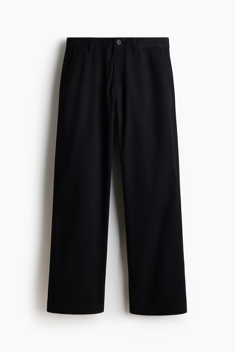 Relaxed-Fit Cotton Chinos, Alternate, color, Black