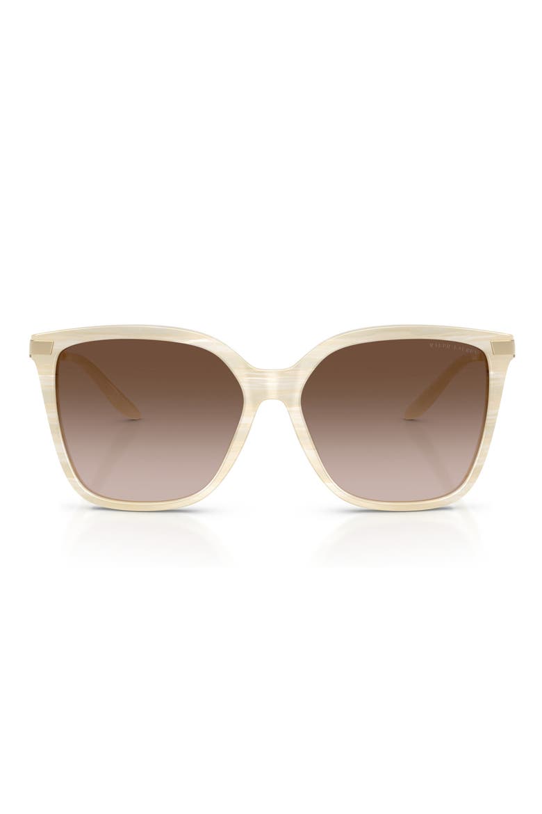 The Jacquie 57mm Gradient Irregular Sunglasses, Main, color, CREAM HORN / GRADIENT BROWN
