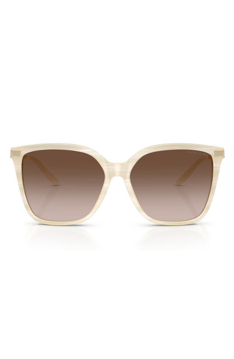 Ralph Lauren The Jacquie 57mm Gradient Irregular Sunglasses, Main, color, Cream Horn / Gradient Brown