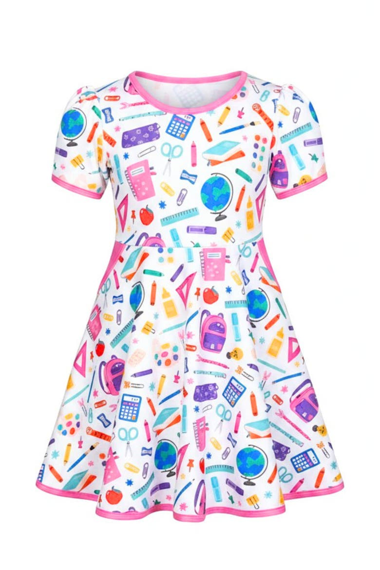 Classroom Cutie Twirl Dress, Main, color, White