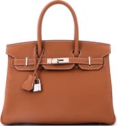 Pre-Owned Hermes Birkin Handbag Brown Togo with Palladium Hardware 30