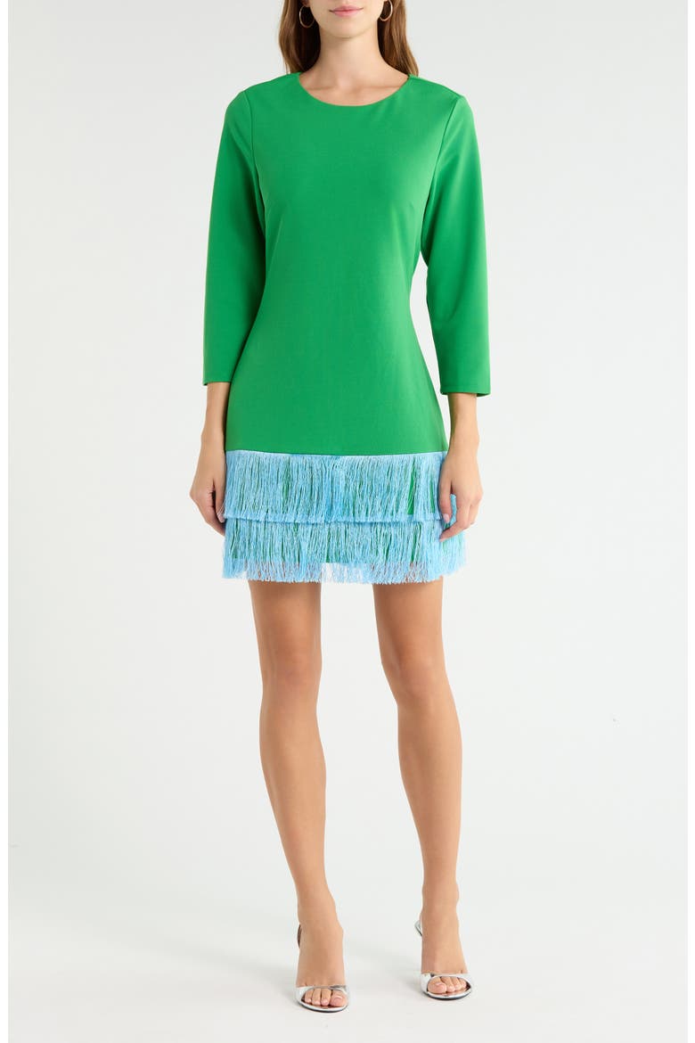 Venetia Fringe Hem Minidress, Main, color, KELLY
