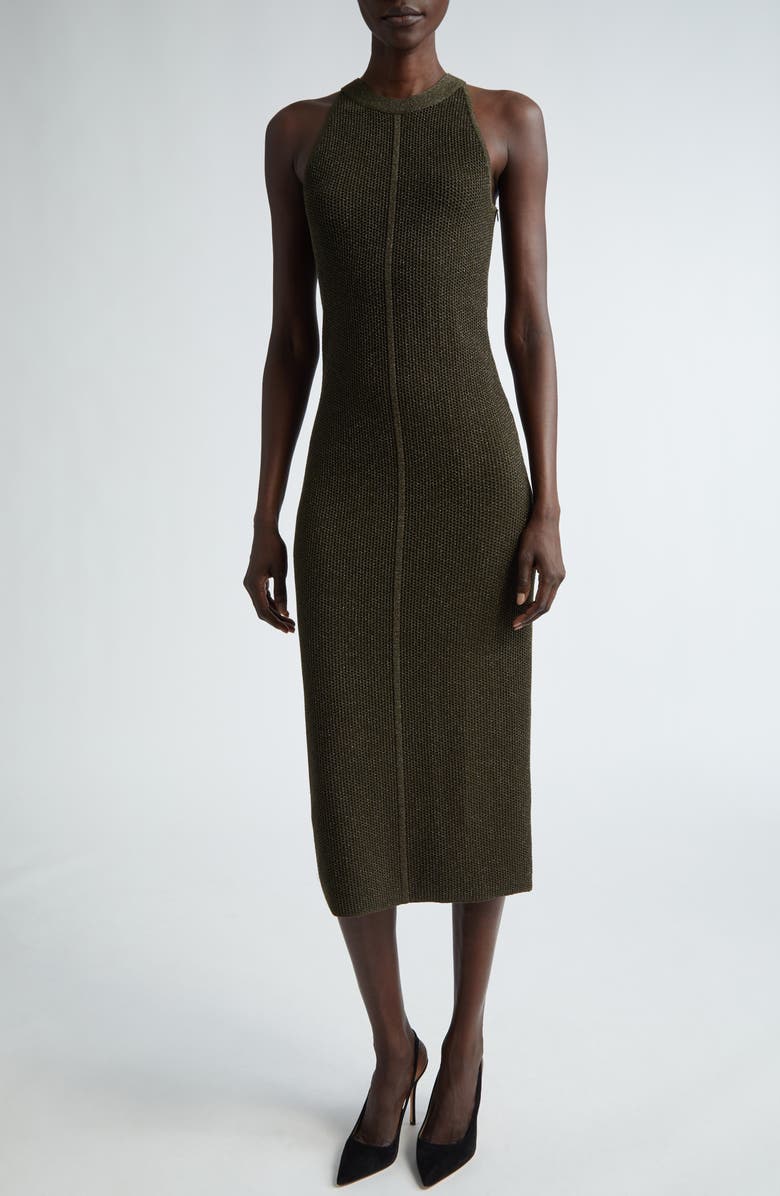 ST. JOHN Two-Layer Stretch Mesh Dress, Main, color, 