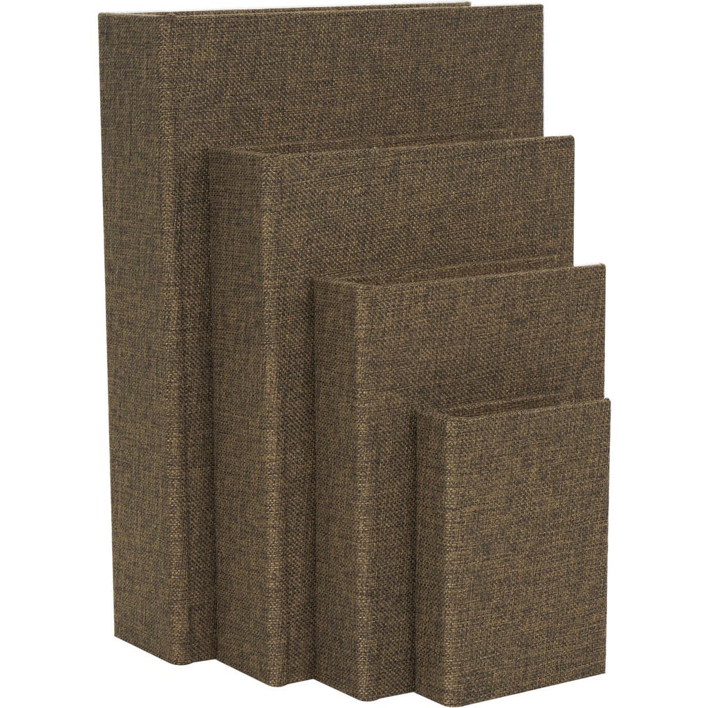 Sonoma Sage Home Set Of 4 Faux Book Boxes In Dark Brown
