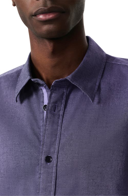 Rag & Bone Tomlin Stretch Dobby Button Front Shirt In Heron Blue