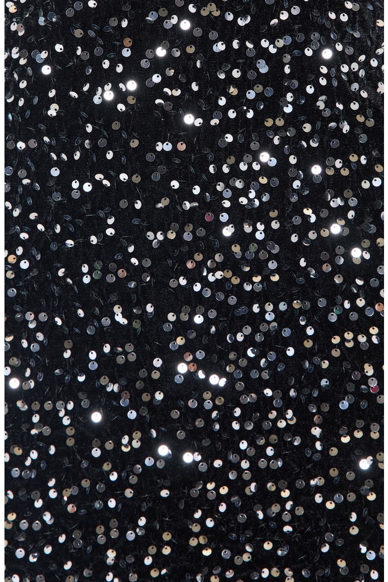 Cheers Sequin Long Sleeve Minidress, Alternate, color, BLACK