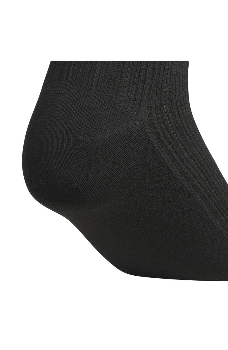 adidas Assorted 3-Pack Ruffle Rib Ankle Socks, Alternate, color, Black/ Black