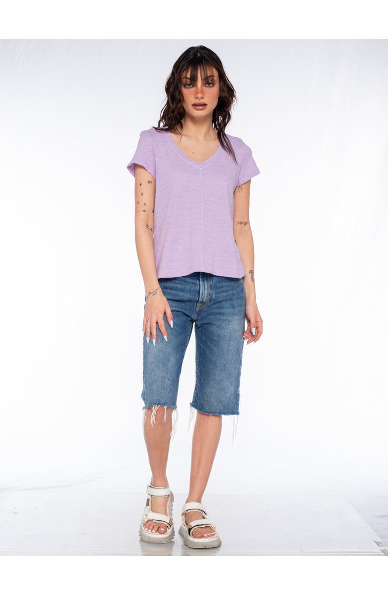 WILT Clothing Slim Deep V-Neck Rib Back Tee, Alternate, color, Black