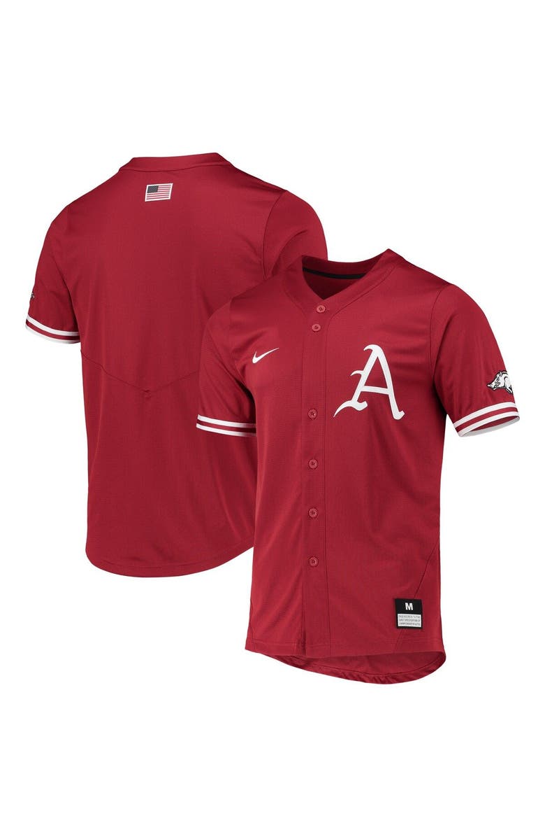 Nike Men's Nike Cardinal Arkansas Razorbacks Replica Baseball Jersey, Main, color, Cardinal