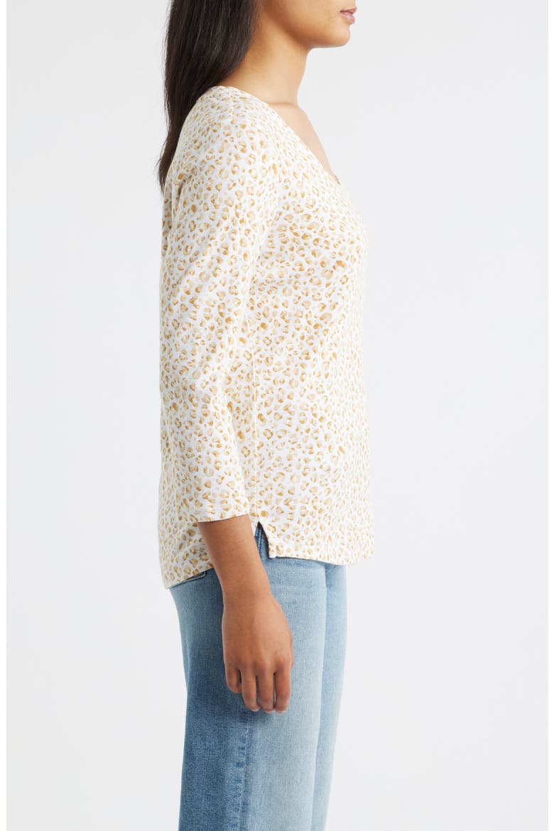 Ashley Isles Print Cotton Knit Top, Alternate, color, CROUTON