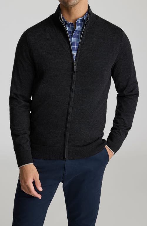 UNTUCKit Alston Merino Wool Zip Cardigan in Dark Grey  product