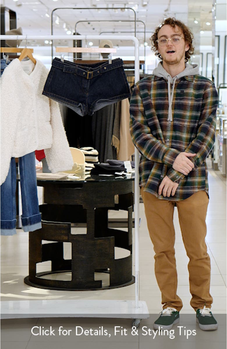 Afterglow Belted Low Rise Denim Shorts, sales video thumbnail