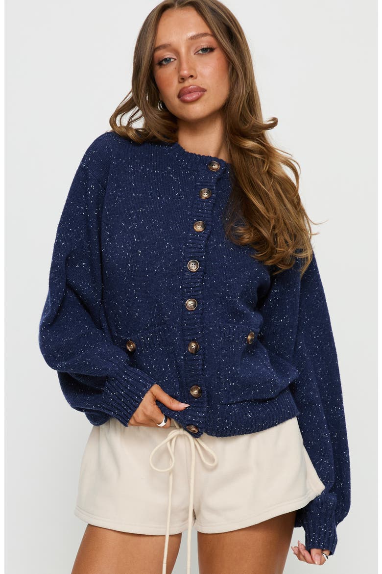 Dorah Speckled Cardigan, Alternate, color, BLUE