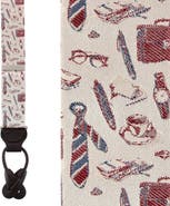 Trafalgar Day At The Office Novelty Silk Button End Suspenders