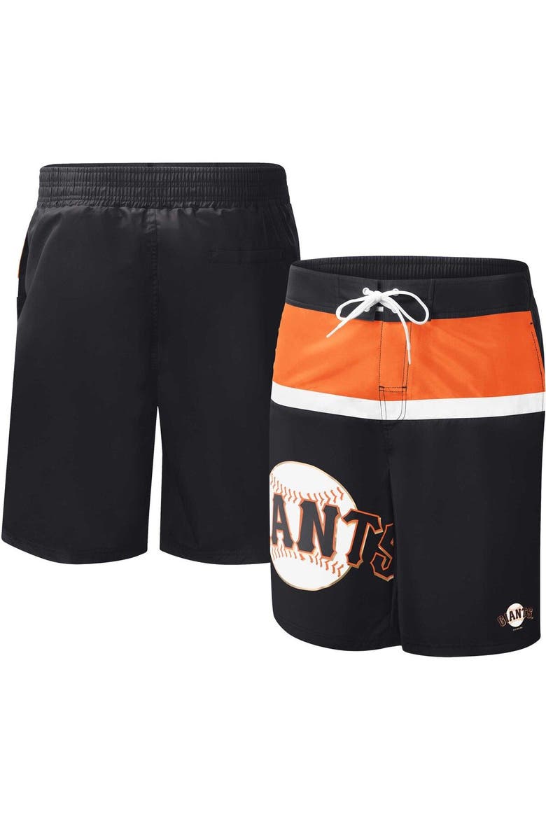 Men's G-III Sports by Carl Banks Black San Francisco Giants Sea Wind Swim Shorts, Main, color, Black