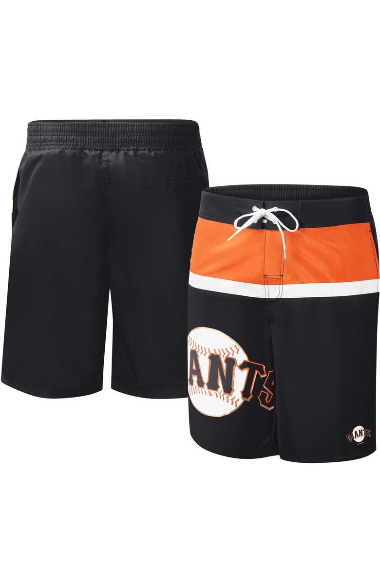 G-III SPORTS BY CARL BANKS Men's G-III Sports by Carl Banks Black San Francisco Giants Sea Wind Swim Shorts, Main, color, Black