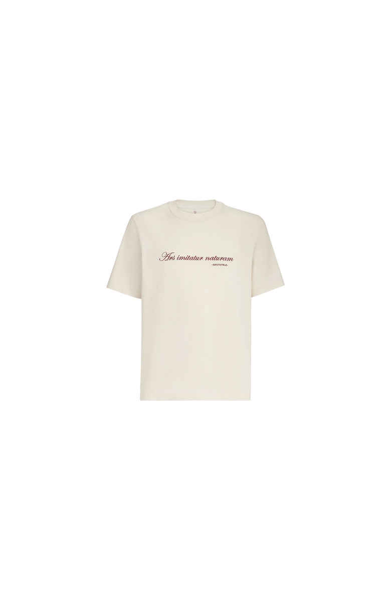 Brunello Cucinelli Cotton jersey crew-neck T-shirt with embroidery and print, Alternate, color, White