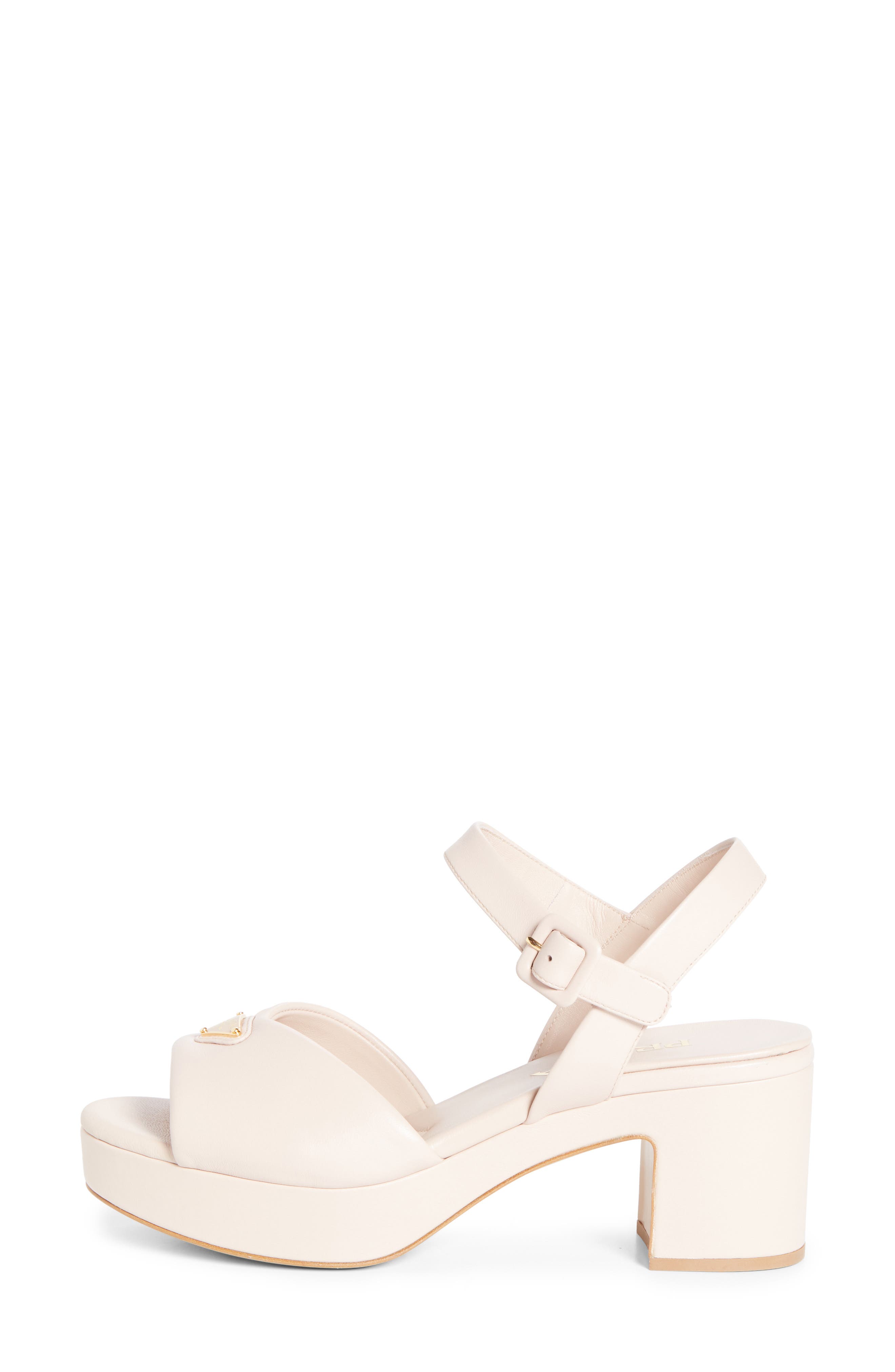 Prada Logo Platform Sandal, Alternate, color, Cipria