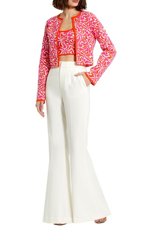 MAC DUGGAL MAC DUGGAL LONG SLEEVE FLORAL KNIT CARDIGAN