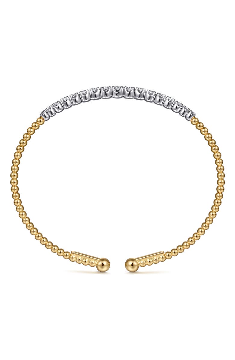 Gabriel & Co. Bujukan Graduated Diamond Cuff Bracelet, Alternate, color, Two Tone