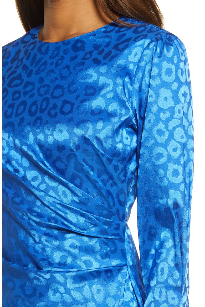 Isabella Draped Long Sleeve Minidress, Alternate, color, COBALT
