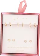 Leith 5-Pack Assorted Stud & Huggie Hoop Earrings