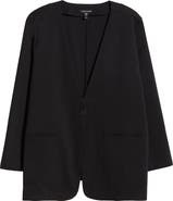 Eileen Fisher V-Neck Organic Cotton Blend Ponte Jacket