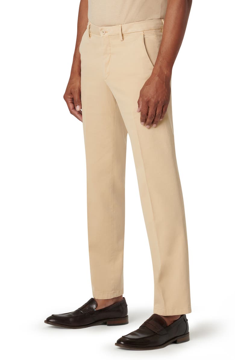 Bugatchi Flat Front Stretch Chinos, Main, color, Sand