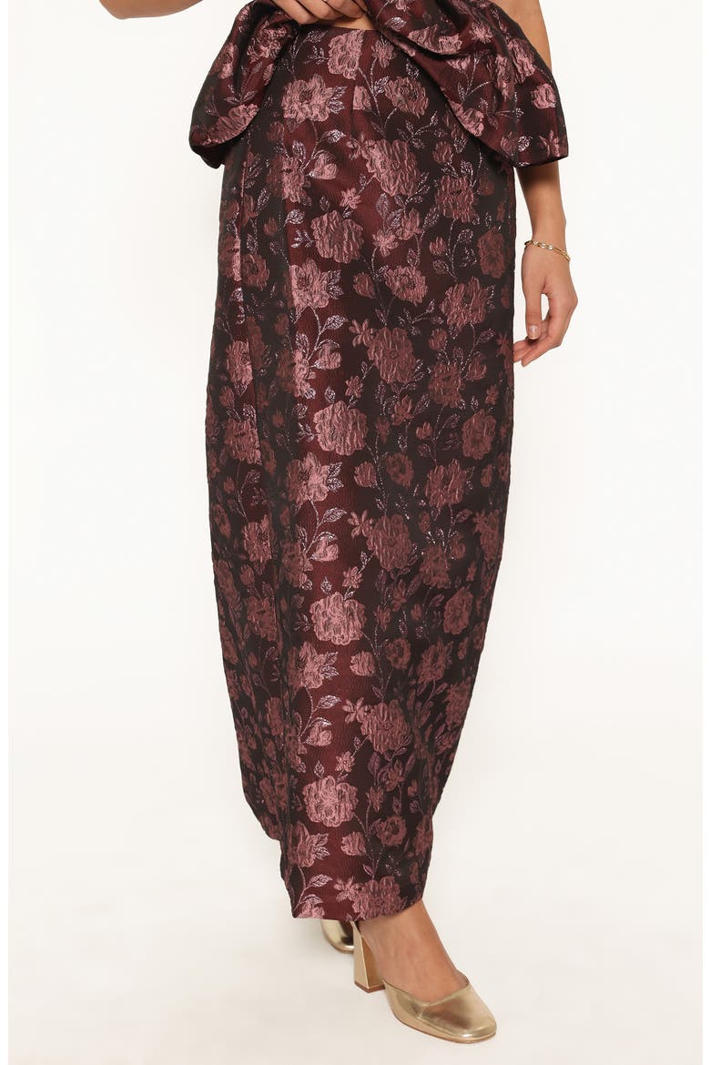 Allegro Floral Brocade Column Skirt, Alternate, color, PLUM BROCADE