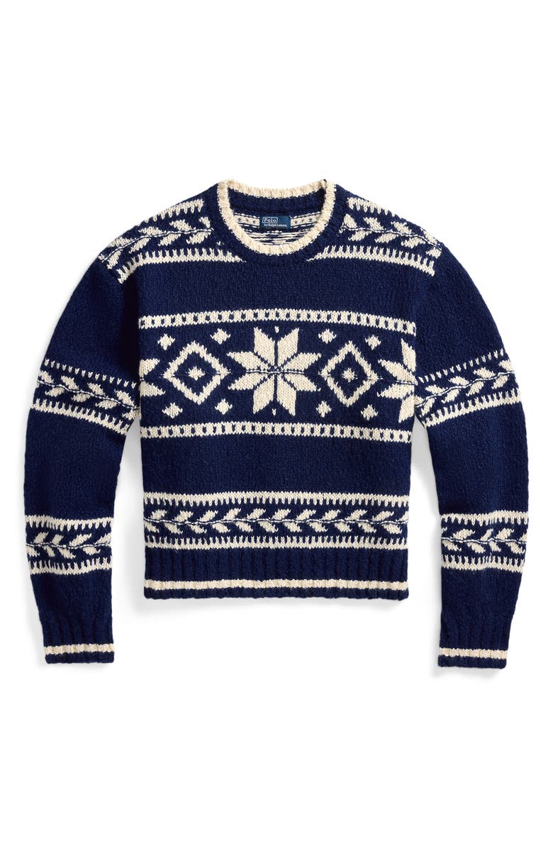 Polo Ralph Lauren Snowflake Crewneck Sweater, Alternate, color, 