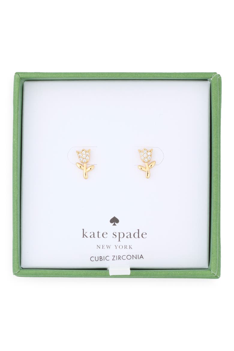 mini tulip stud earrings, Main, color, PURPLE/ GOLD