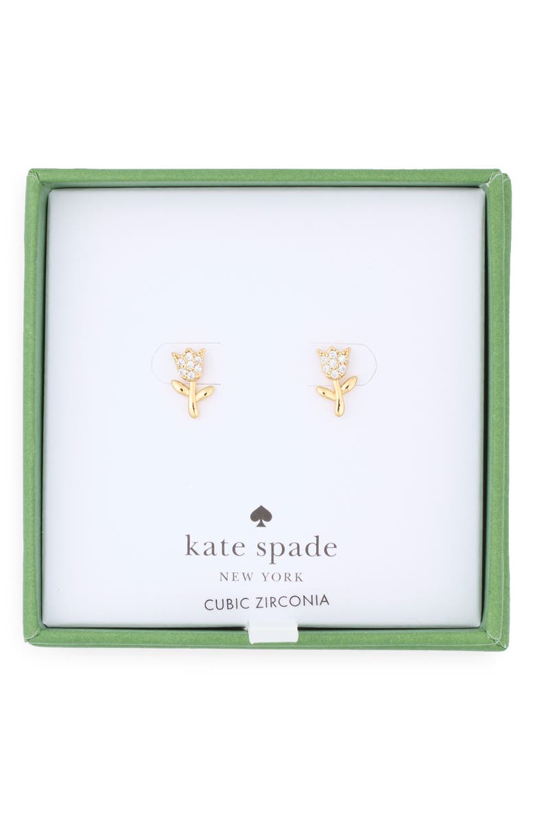 Kate Spade New York mini tulip stud earrings, Main, color, Purple/ Gold