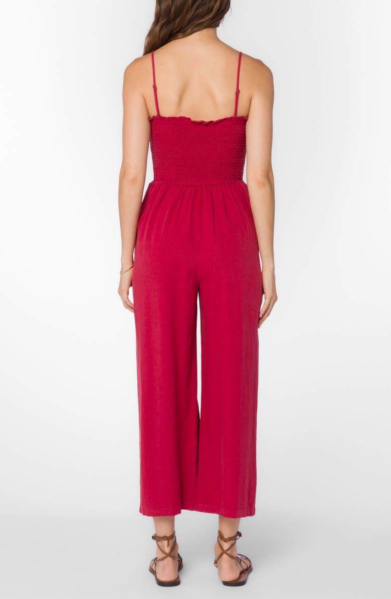 VELVET HEART Smocked Ankle Crop Jumpsuit, Alternate, color, 