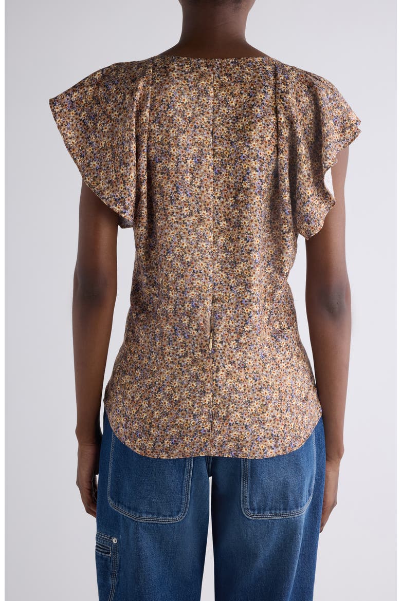Lonea Floral Top, Alternate, color, OCHRE