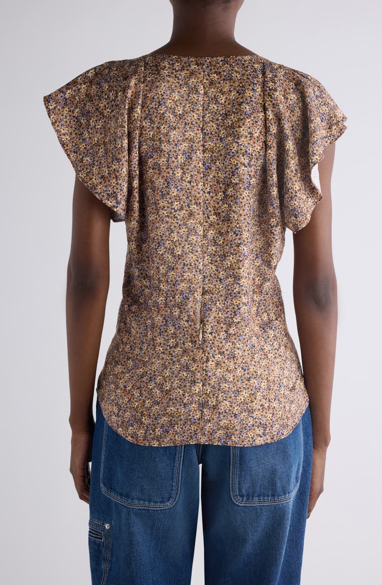 Isabel Marant Lonea Floral Top, Alternate, color, Ochre