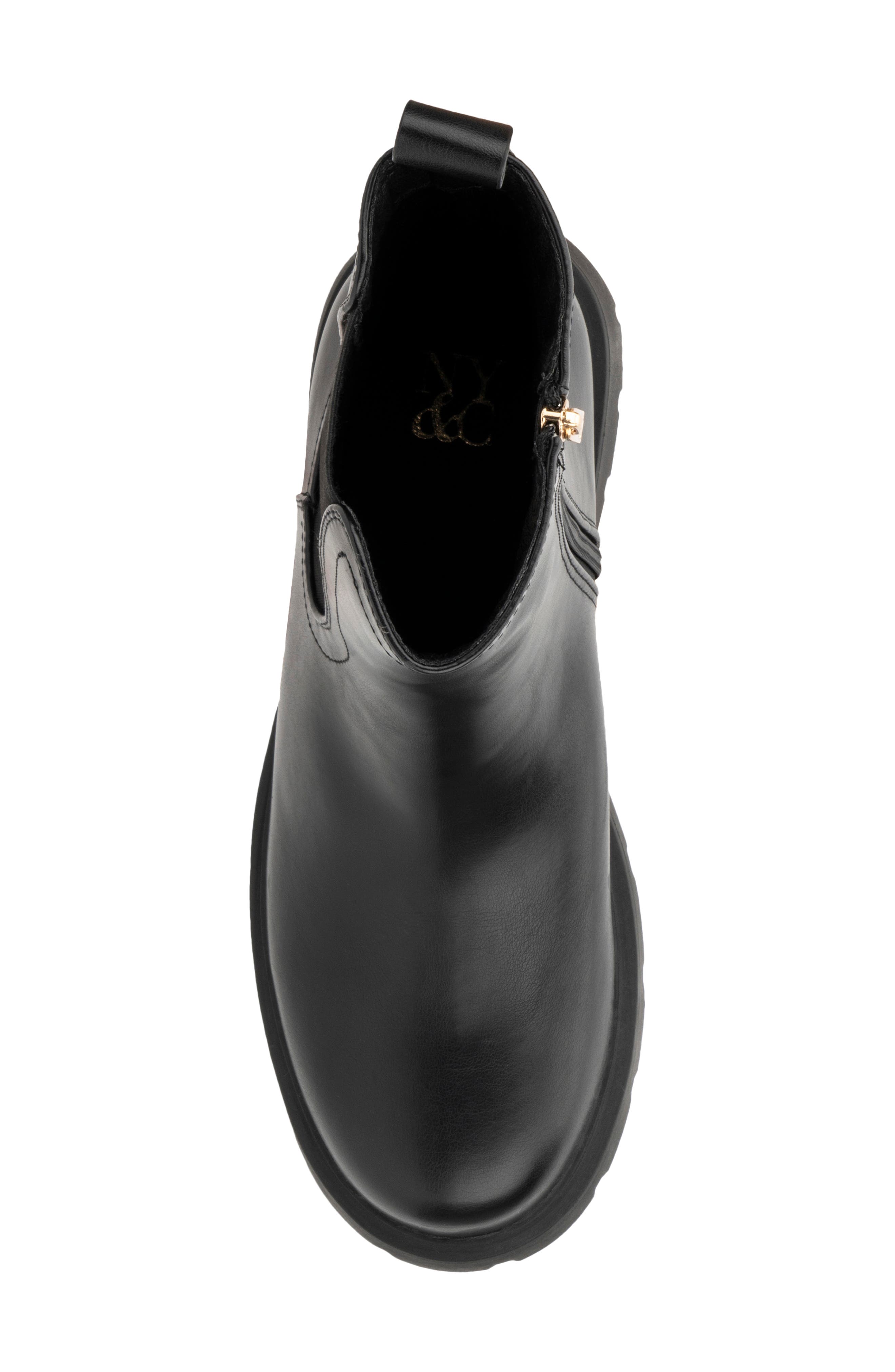 NEW YORK AND COMPANY Mandi Lug Sole Chelsea Boot, Alternate, color, Black