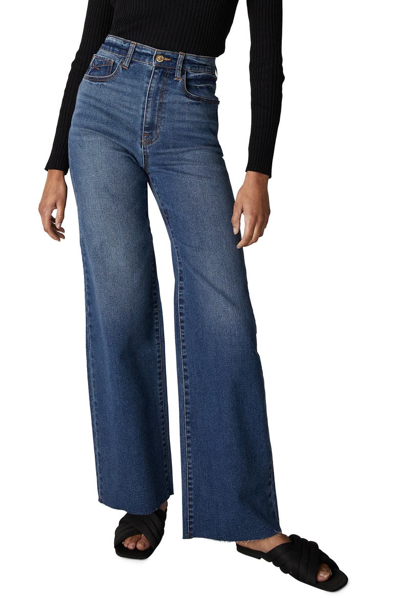 Noemi Long Pasadena Flare Jeans, Main, color, DARK BLUE