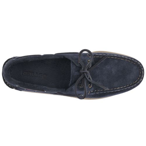 Sebago Hand-stitched Blue Suede Moccasin With Rubber Sole In Blue