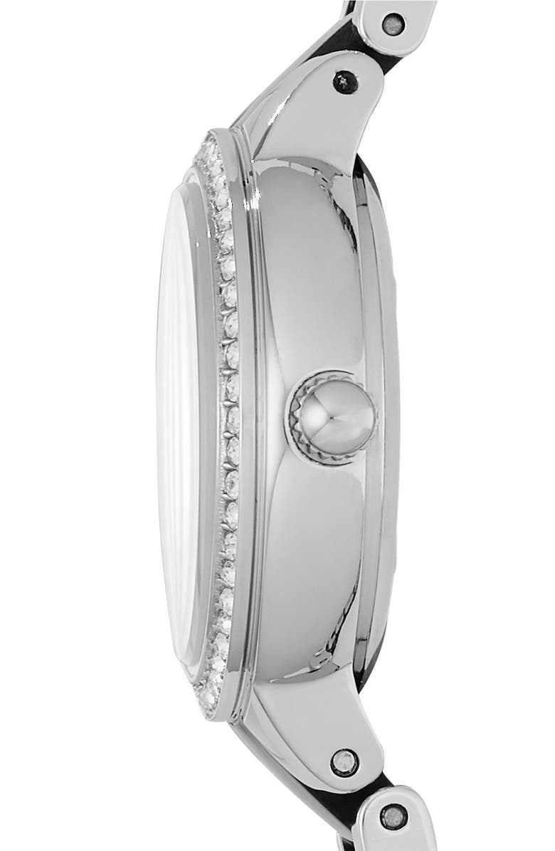 Fossil 'Virginia' Resin Link Crystal Bezel Bracelet Watch, 30mm, Alternate, color,