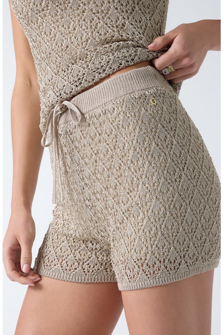 Serina Metallic Pointelle Knit Shorts, Alternate, color, F1PV-MEDIU