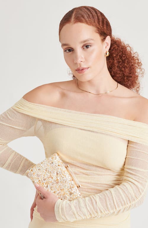 Dolce Vita Rockee Pebble Encrusted Convertible Clutch In Natural